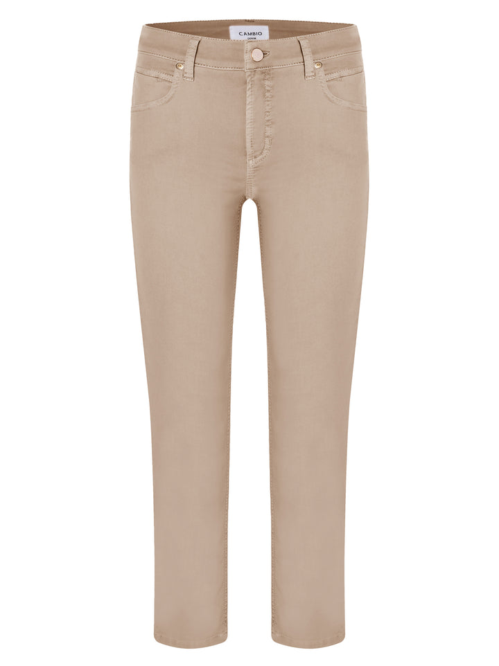 Cambio Piper Cropped Pantalon-85% katoen, 11% elastomultiester, 4% elasthaan<br />-DAMES BROEKEN-Beige