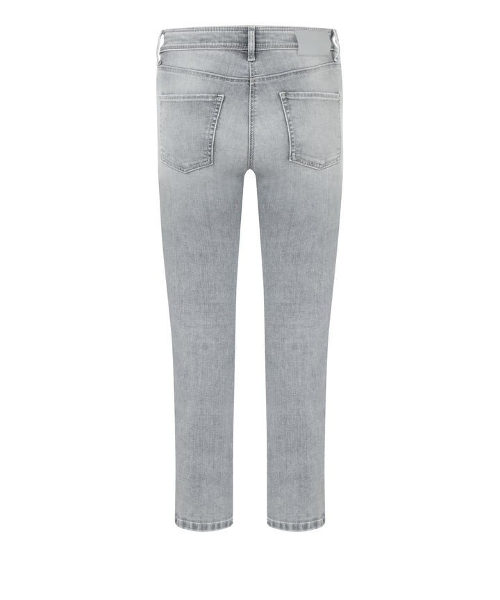 Cambio Piper short contrast bleach jeans-92% Katoen<br />6% Elastomultiester<br />2% Elastaan-DAMES BROEKEN-Grijs