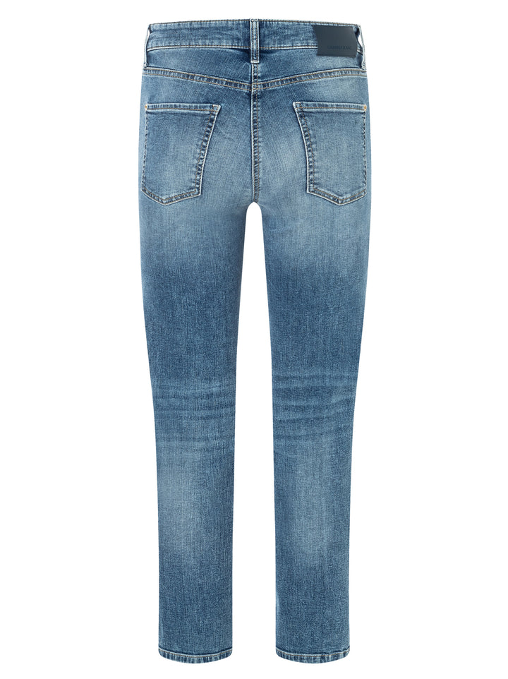 Cambio Piper short sunny jeans-92% Katoen<br />6% Elastomultiester<br />2% Elastaan-DAMES BROEKEN-Blauw