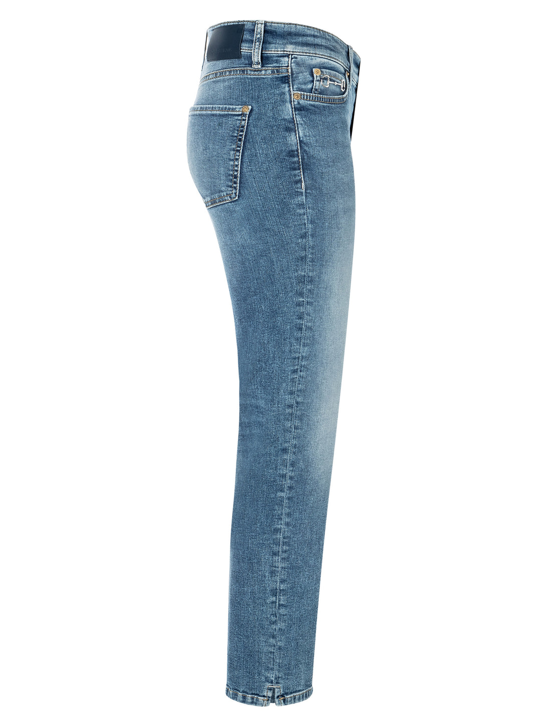 Cambio Piper short sunny jeans-92% Katoen<br />6% Elastomultiester<br />2% Elastaan-DAMES BROEKEN-Blauw