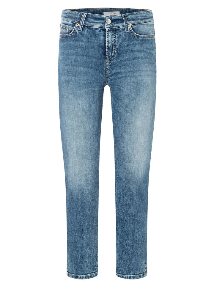 Cambio Piper short sunny jeans-92% Katoen<br />6% Elastomultiester<br />2% Elastaan-DAMES BROEKEN-Blauw