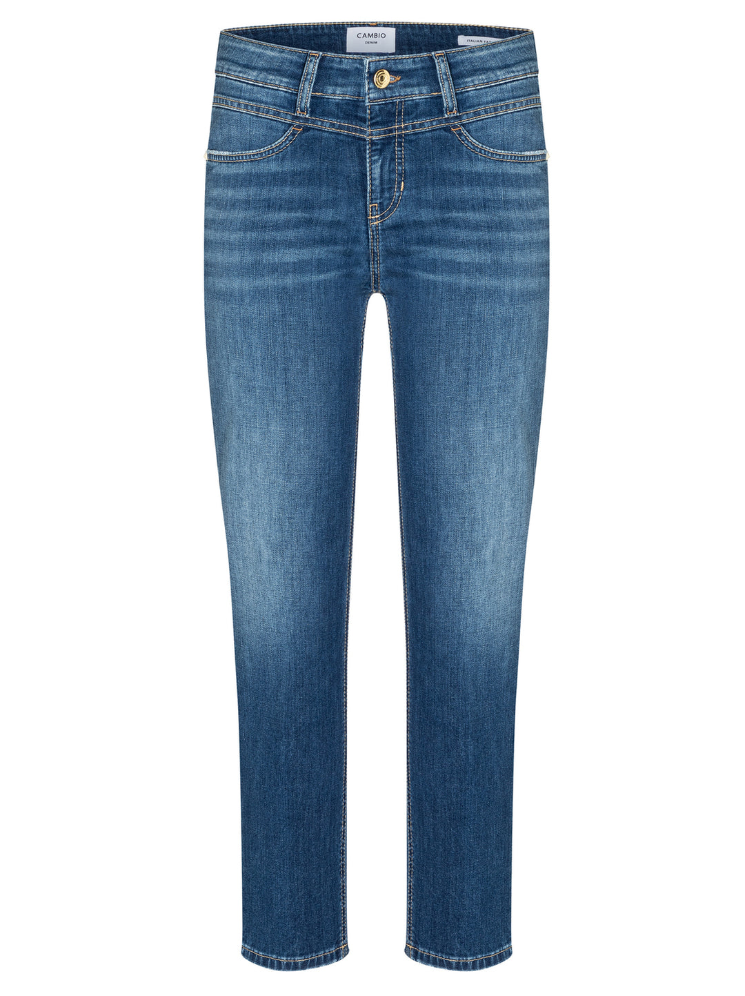 Cambio Posh Jeans – Blauw-94% katoen, 4% elastomultiester, 2% elasthaan-DAMES BROEKEN-Blauw
