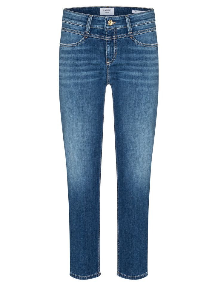 Cambio Posh Jeans – Blauw-94% katoen, 4% elastomultiester, 2% elasthaan-DAMES BROEKEN-Blauw