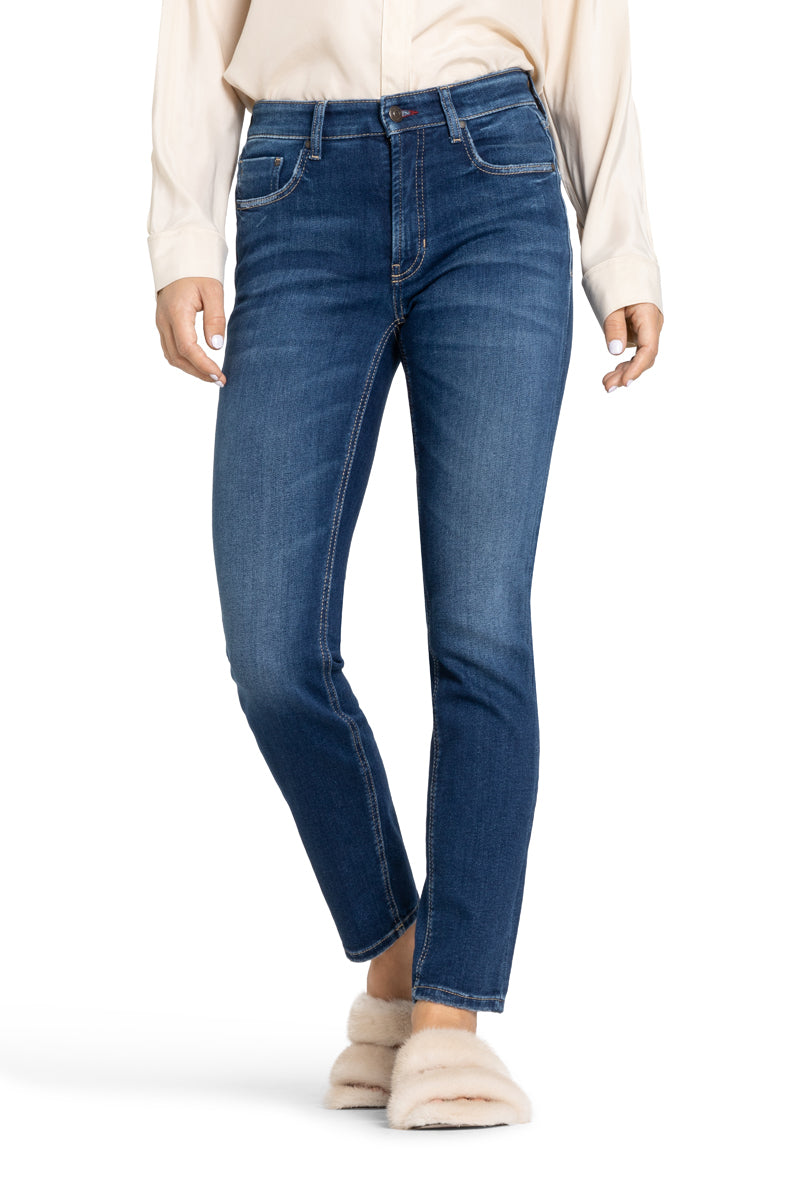 Cambio Raja Jeans – Blauw-81% katoen, 11% lyocell, 6% elastomultiester, 2% elastaan-DAMES BROEKEN-Blauw