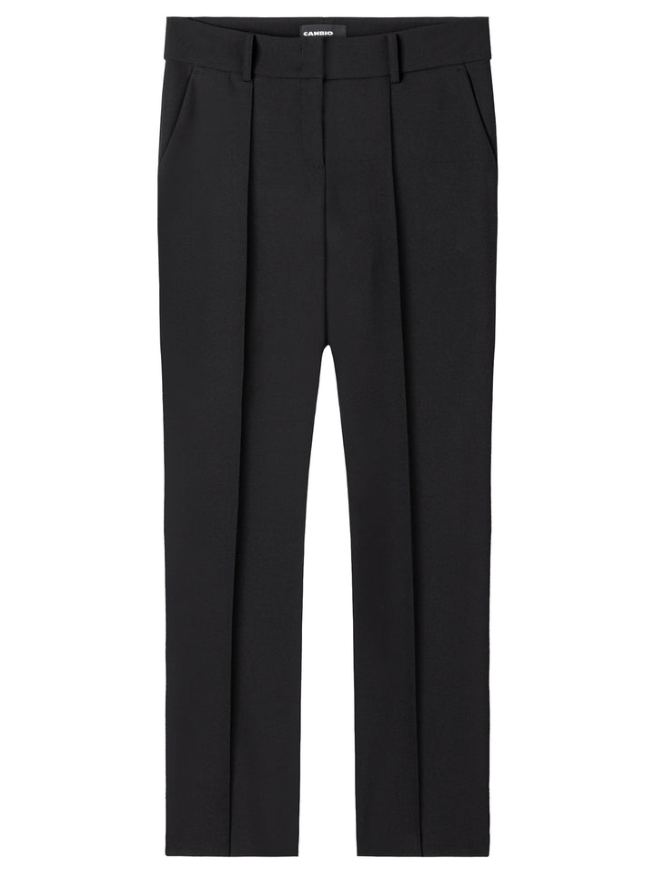 Cambio Sarah Pantalon – Zwart-63% polyester, 27% viscose, 7% katoen, 3% elastaan-DAMES BROEKEN-Zwart
