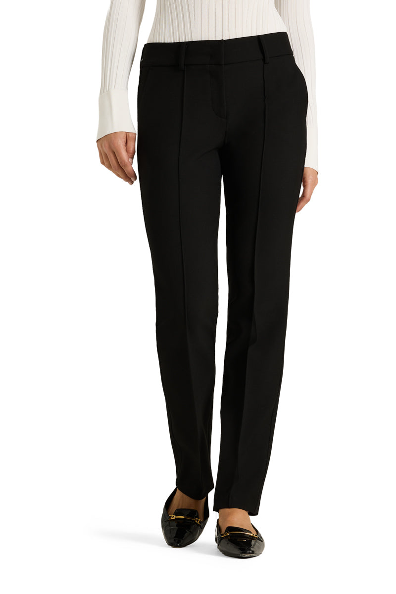 Cambio Sarah Pantalon – Zwart-63% polyester, 27% viscose, 7% katoen, 3% elastaan-DAMES BROEKEN-Zwart
