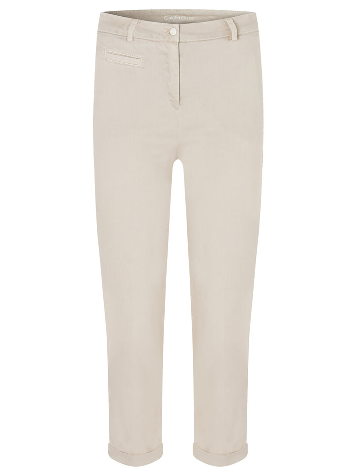 Cambio Stella broek off white-89% Katoen<br />8% Elastomutiester<br />3% Elastaan-DAMES BROEKEN-Room