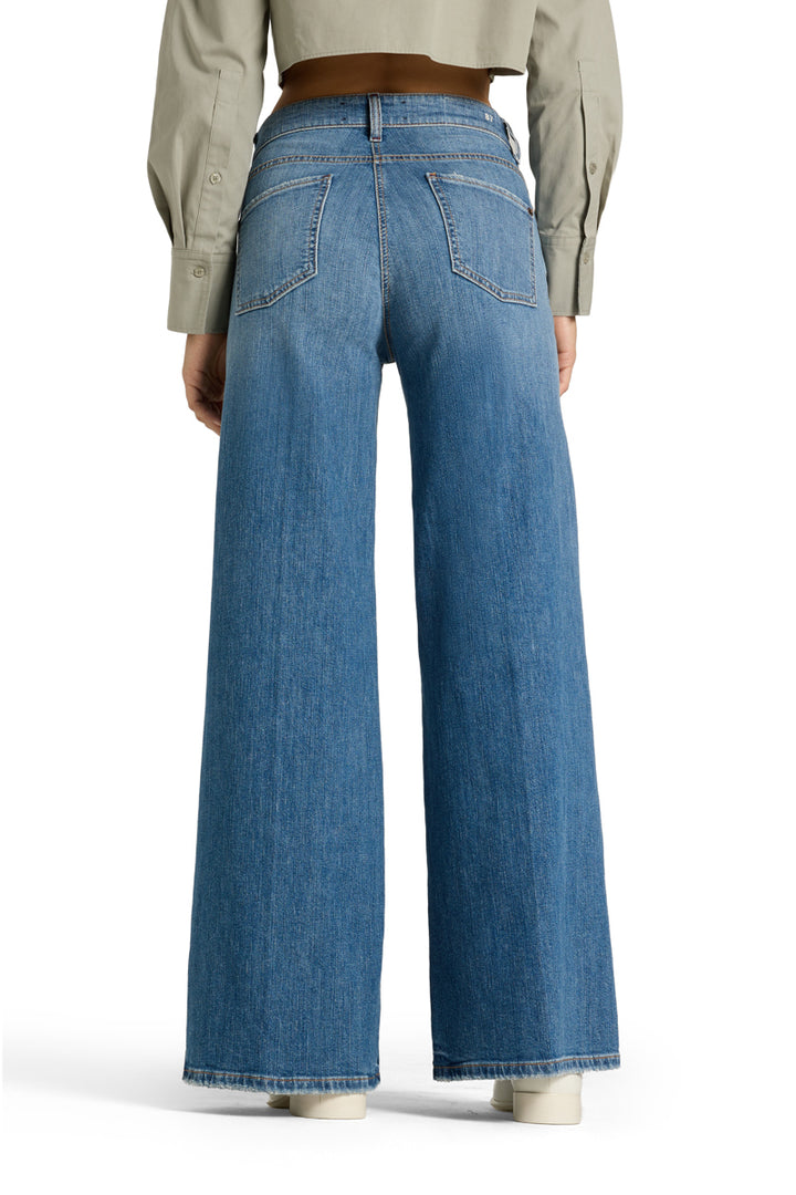 Cambio Studio87 Palazzo Flare Jeans – Blauw-79% katoen, 20% polyester, 1% elasthaan-DAMES BROEKEN-Blauw