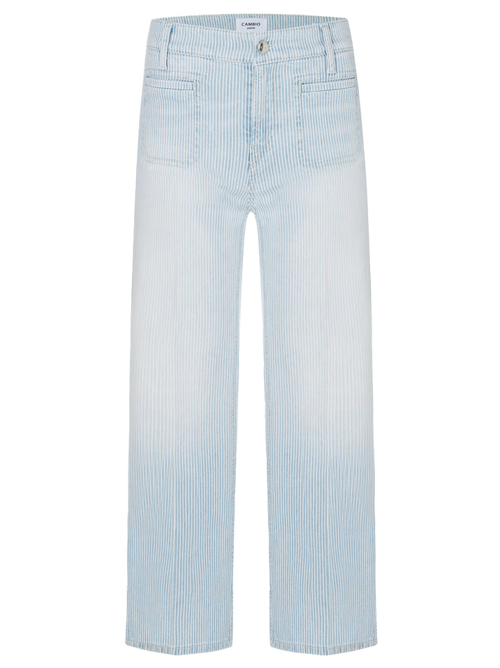 Cambio tess cropped jeans-98% katoen, 2% elasthaan-DAMES BROEKEN-Blauw