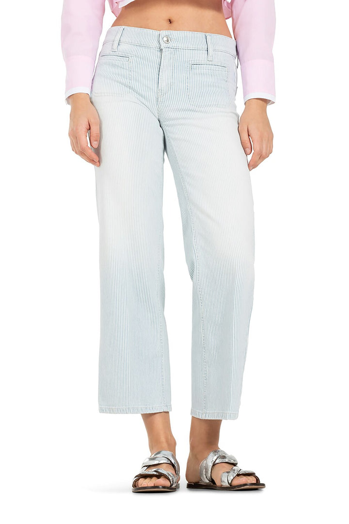 Cambio tess cropped jeans-98% katoen, 2% elasthaan-DAMES BROEKEN-Blauw