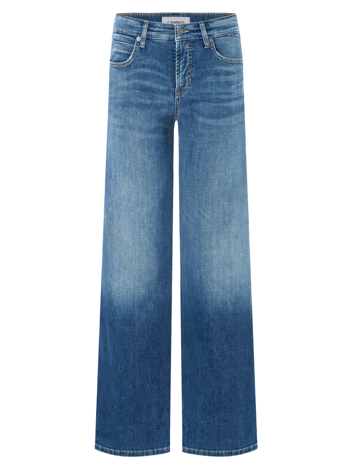 Cambio – Tess Jeans Blauw-92% katoen, 6% elastomultiester 2% elastaan-DAMES BROEKEN-Blauw
