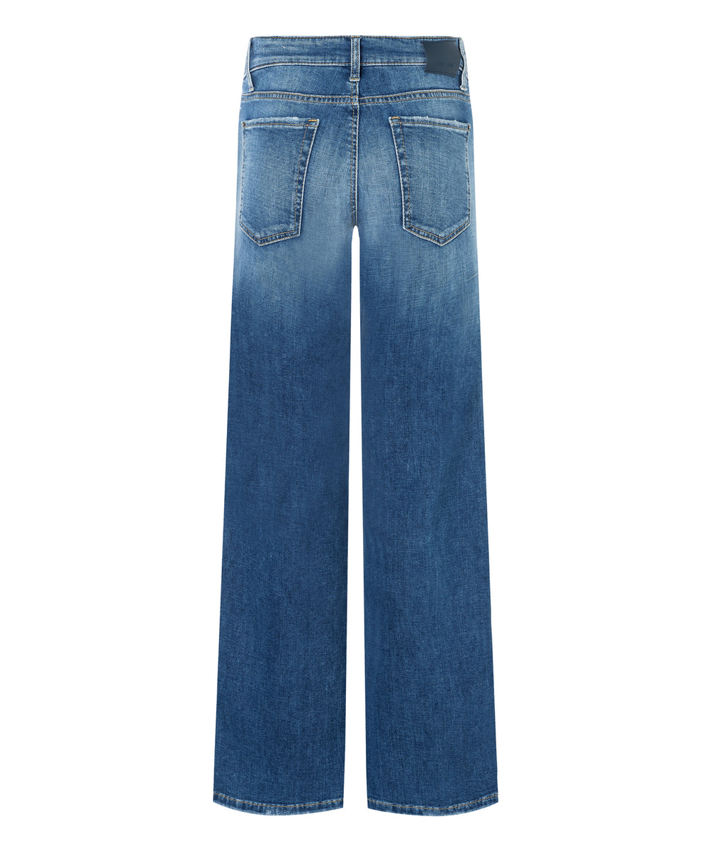 Cambio – Tess Jeans Blauw-92% katoen, 6% elastomultiester 2% elastaan-DAMES BROEKEN-Blauw