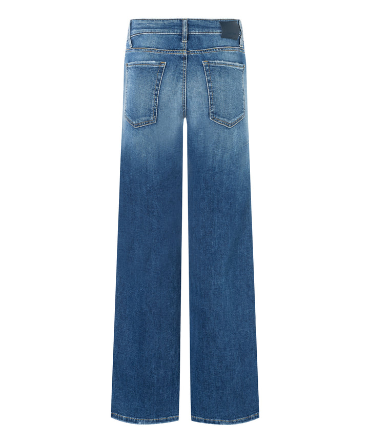 Cambio – Tess Jeans Blauw-92% katoen, 6% elastomultiester 2% elastaan-DAMES BROEKEN-Blauw