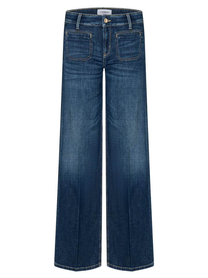 Cambio Tess Jeans – Blauw-92% katoen, 6% elastomultiester, 2% elasthaan-DAMES BROEKEN-Blauw