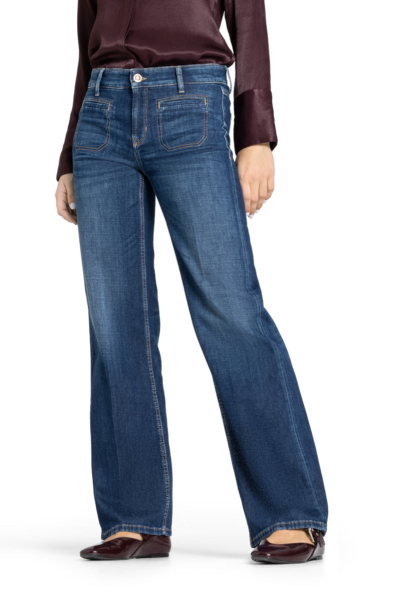 Cambio Tess Jeans – Blauw-92% katoen, 6% elastomultiester, 2% elasthaan-DAMES BROEKEN-Blauw