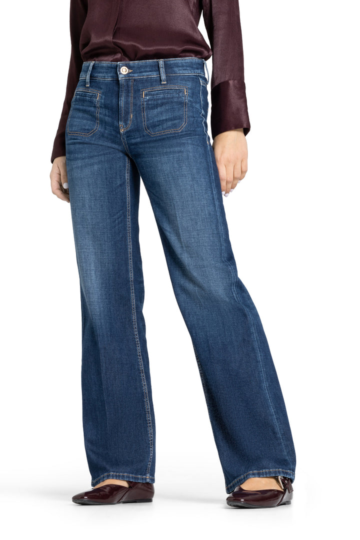 Cambio Tess Jeans – Blauw-92% katoen, 6% elastomultiester, 2% elasthaan-DAMES BROEKEN-Blauw