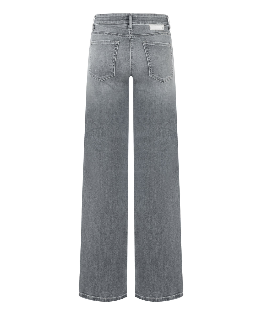 Cambio Tess wide leg-92% Katoen<br />6% Elastomultiester <br />2% Elastaan-DAMES BROEKEN-Grijs