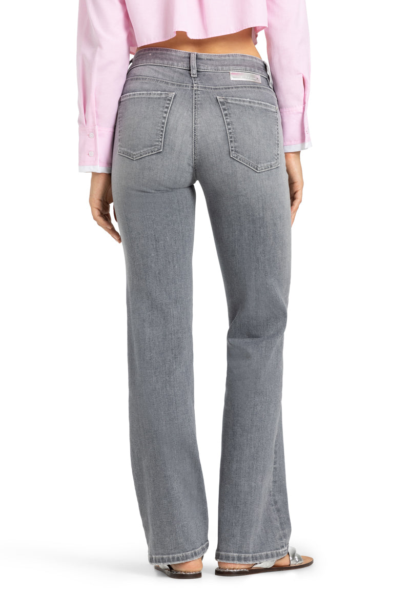 Cambio Tess wide leg-92% Katoen<br />6% Elastomultiester <br />2% Elastaan-DAMES BROEKEN-Grijs