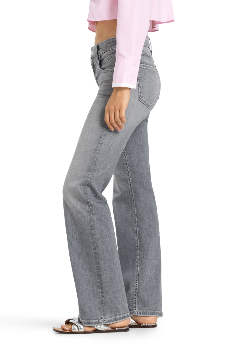 Cambio Tess wide leg-92% Katoen<br />6% Elastomultiester <br />2% Elastaan-DAMES BROEKEN-Grijs