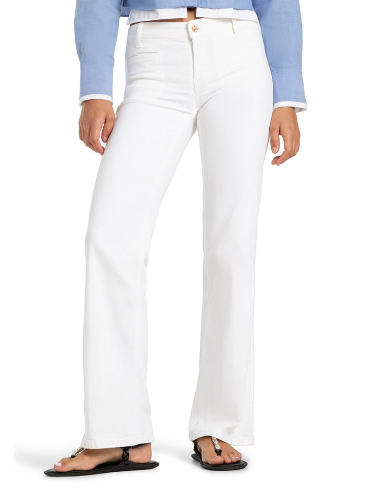 Cambio Tess Wide leg pure white stone-92% Katoen<br />6% Elastomultiester<br />2% Elastaan-DAMES BROEKEN-Room