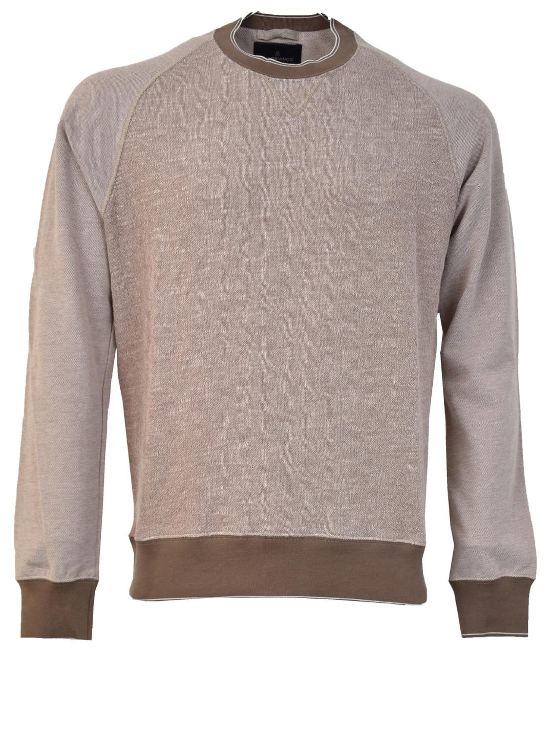 Capobianco trui met ronde hals-100% katoen-HEREN TRUIEN & VESTEN-Bruin