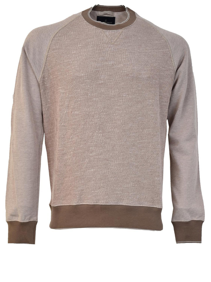 Capobianco trui met ronde hals-100% katoen-HEREN TRUIEN & VESTEN-Bruin