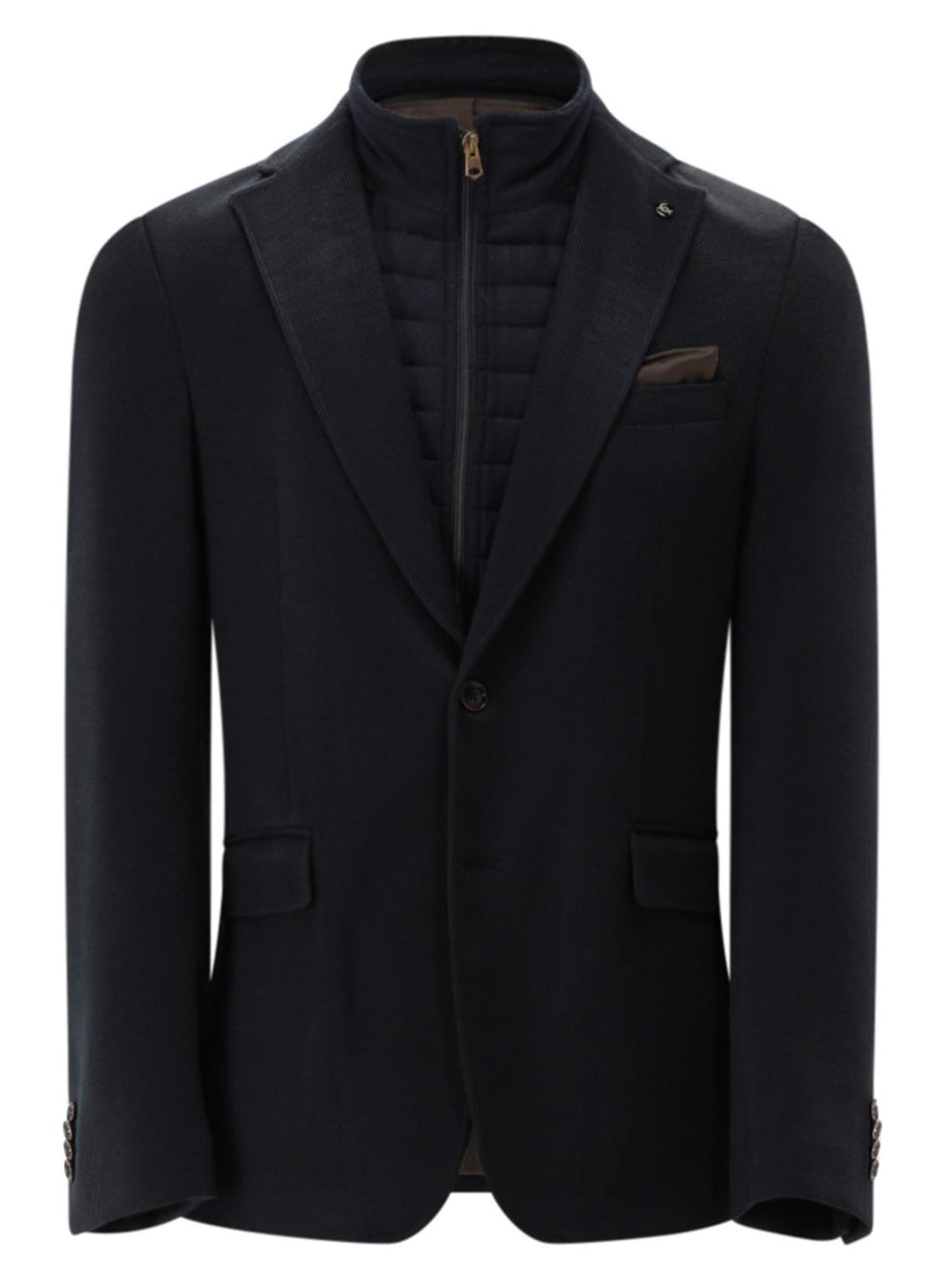 Carl Gross CG FERDI-J-V-SV-50% wol, 24% polyester, 16% linnen, 10% polyamide-HEREN PAKKEN & COLBERTS-Blauw