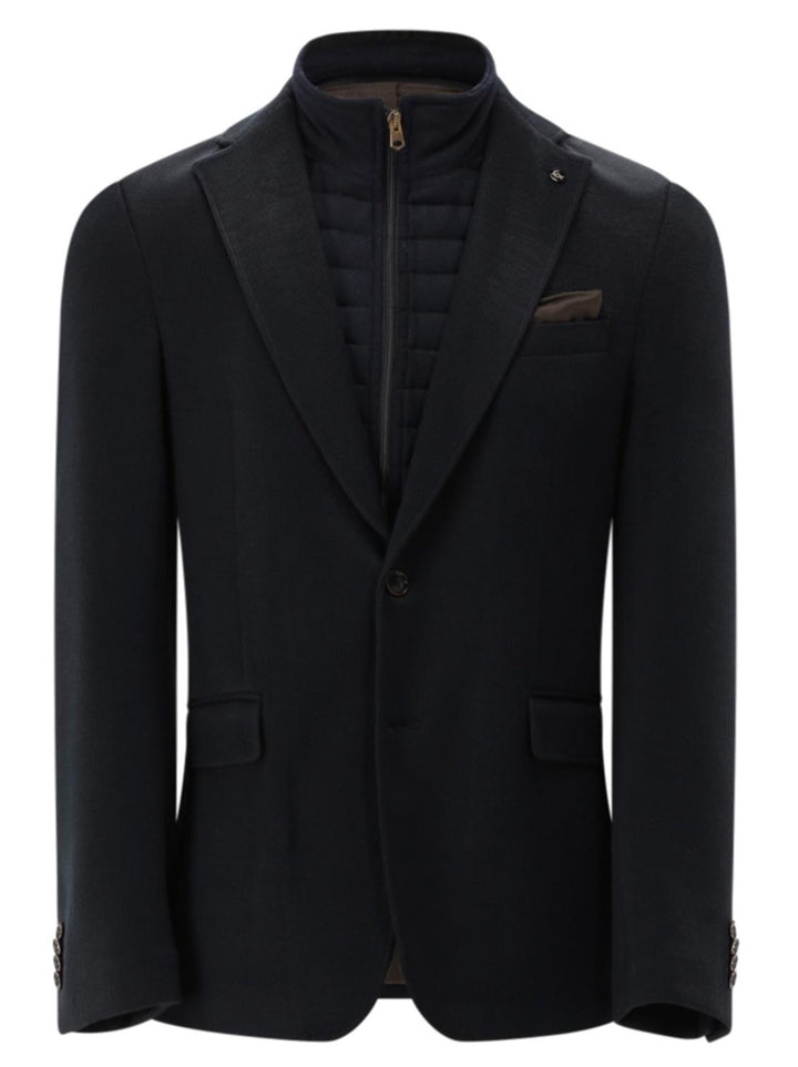 Carl Gross CG FERDI-J-V-SV-50% wol, 24% polyester, 16% linnen, 10% polyamide-HEREN PAKKEN & COLBERTS-Blauw