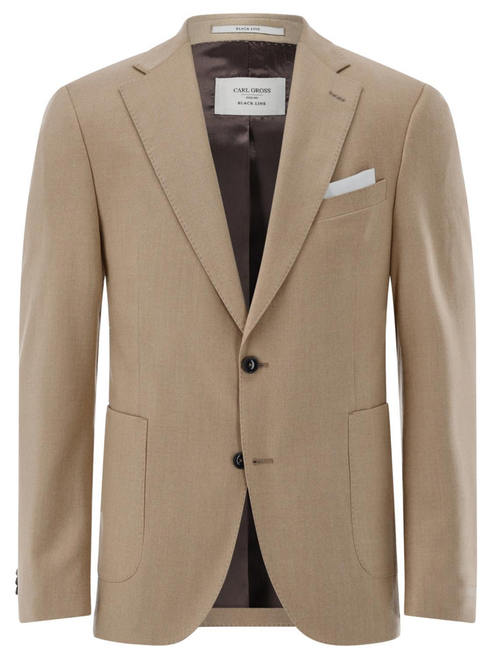 Carl Gross CG FRAN SV-93% wol, 7% zijde-HEREN PAKKEN & COLBERTS-Beige