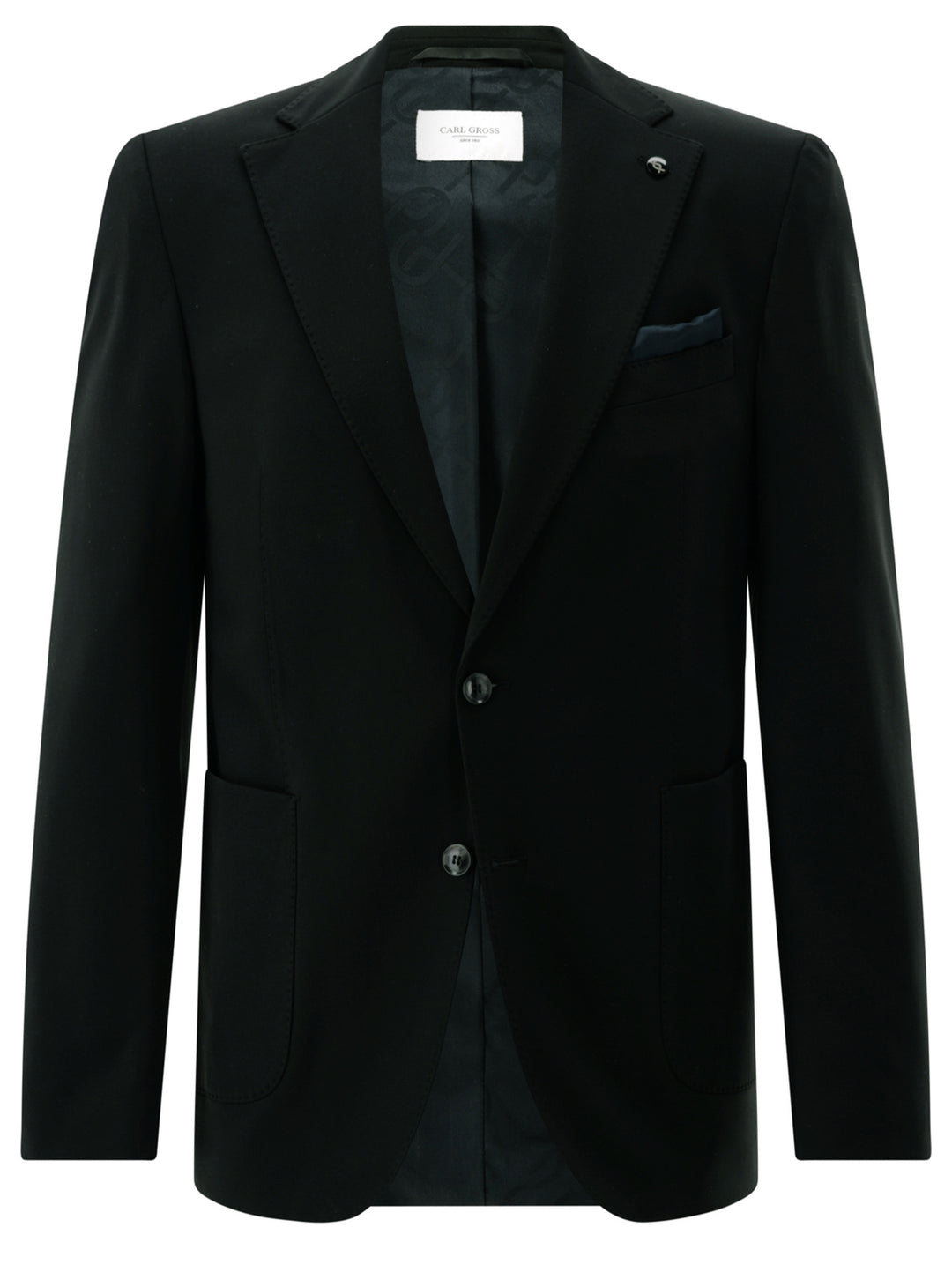 Carl Gross CG Franko blazer-Stof: 42% Katoen, 40% Polyester, 18% Viscose<br />Binnenvoering: 100% Viscose-HEREN PAKKEN & COLBERTS-Zwart