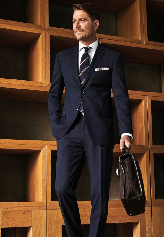 Carl Gross CG Simson SV Mix & Match Blazer – Blauw-56% polyester, 42% scheerwol, 2% elasthan-HEREN PAKKEN & COLBERTS-Blauw