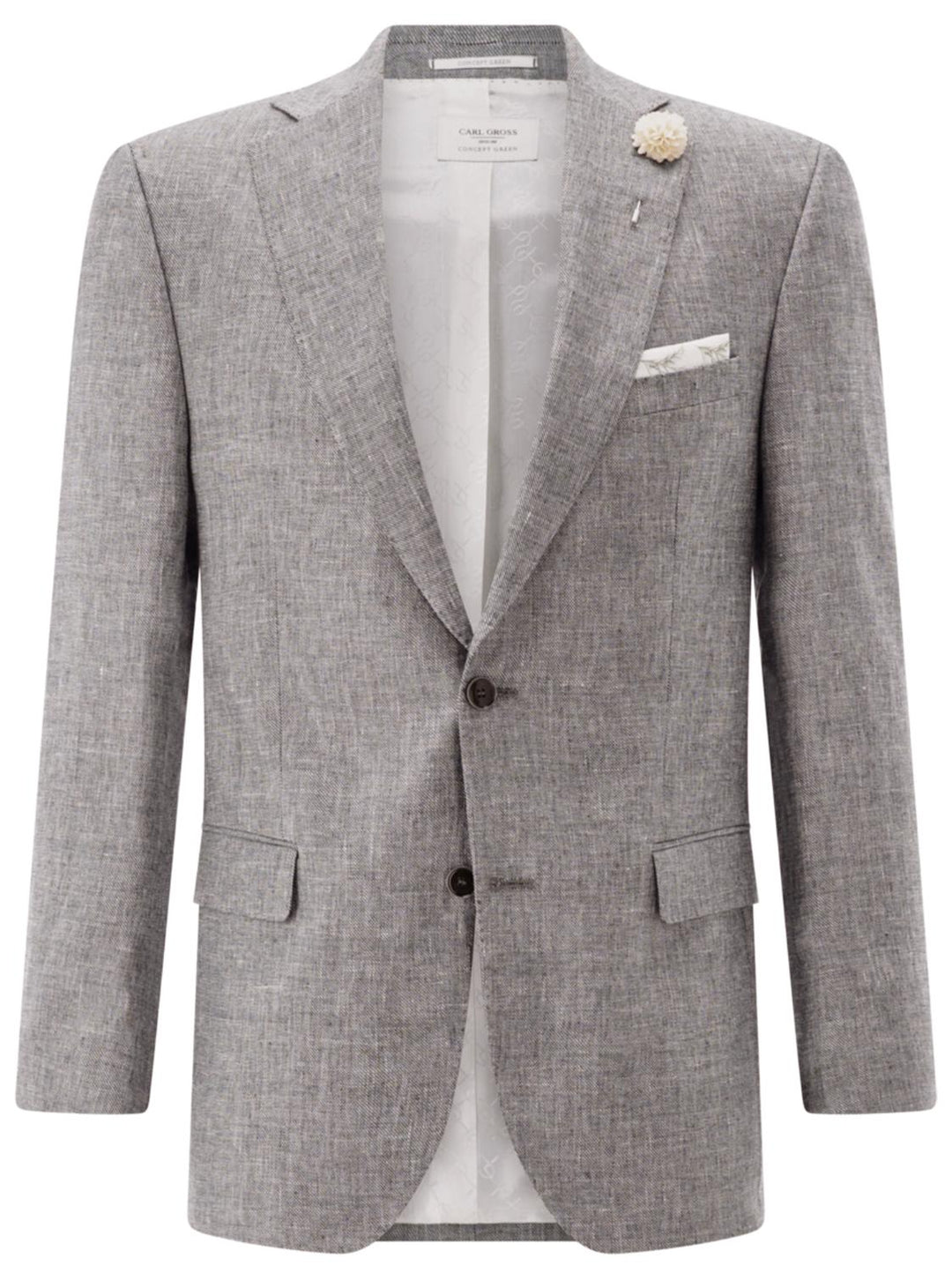 Carl Gross CG Tannon-G SV-42% linnen, 22% polyester, 20% wol, 16% viskose-HEREN PAKKEN & COLBERTS-Grijs