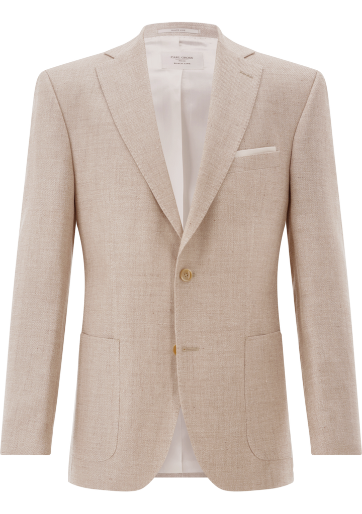 Carl Gross CG Tate SV Colbert-55% Linnen<br />25% Zijde<br />20% Katoen-HEREN PAKKEN & COLBERTS-Beige