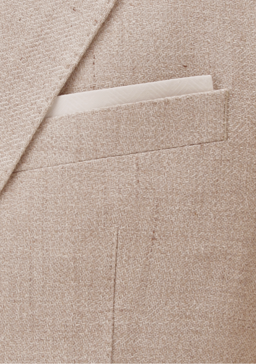 Carl Gross CG Tate SV Colbert-55% Linnen<br />25% Zijde<br />20% Katoen-HEREN PAKKEN & COLBERTS-Beige