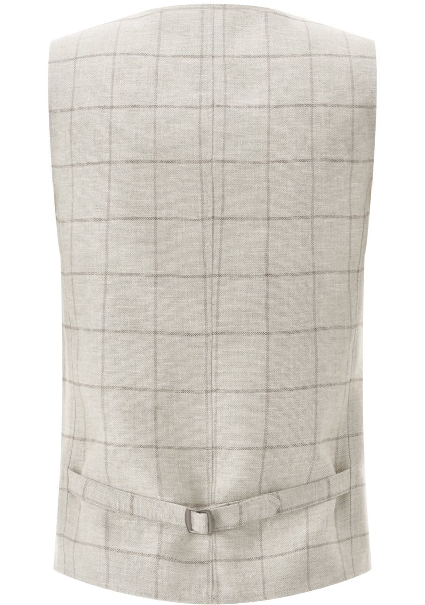 Carl Gross CG Wilson-G gilet-42&% Linnen<br />22% Polyester<br />20% Wol<br />16% Viscose-HEREN PAKKEN & COLBERTS-Beige