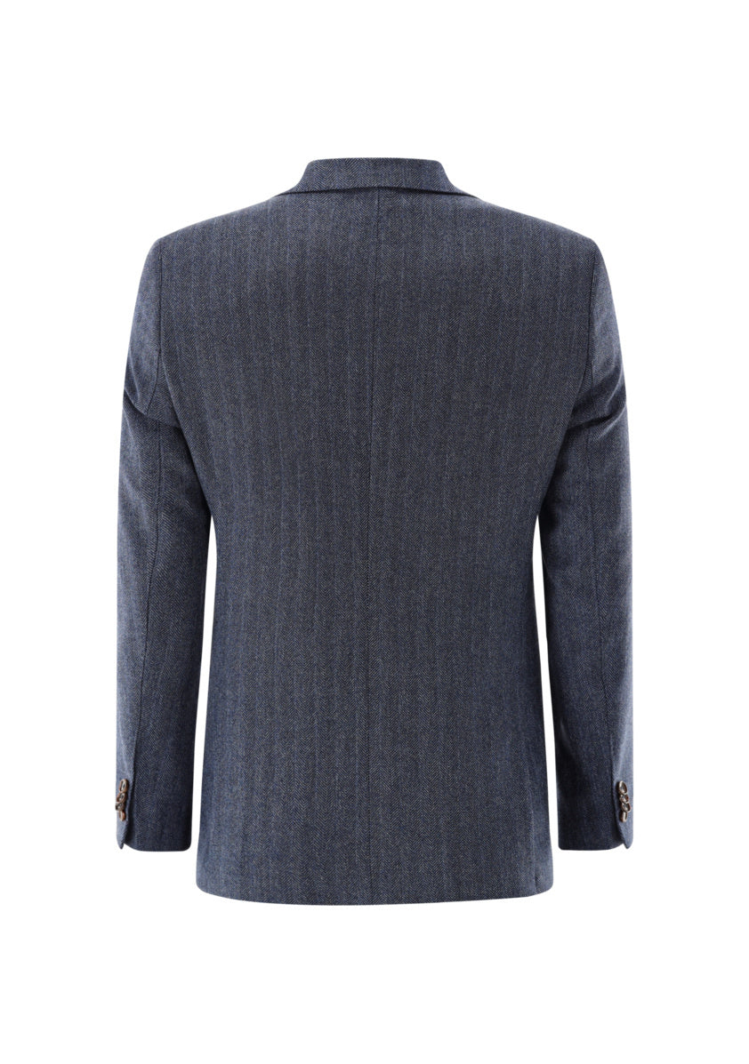 Carl Gross colbert black line-58% wol, 42% linnen<br />-HEREN PAKKEN & COLBERTS-Blauw