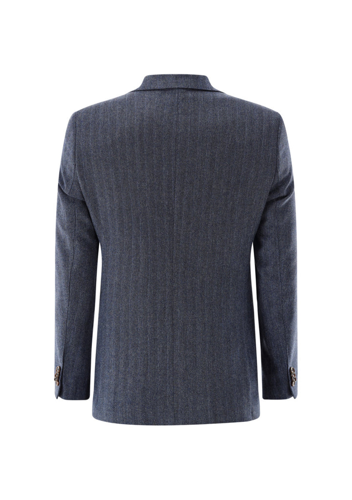 Carl Gross colbert black line-58% wol, 42% linnen<br />-HEREN PAKKEN & COLBERTS-Blauw