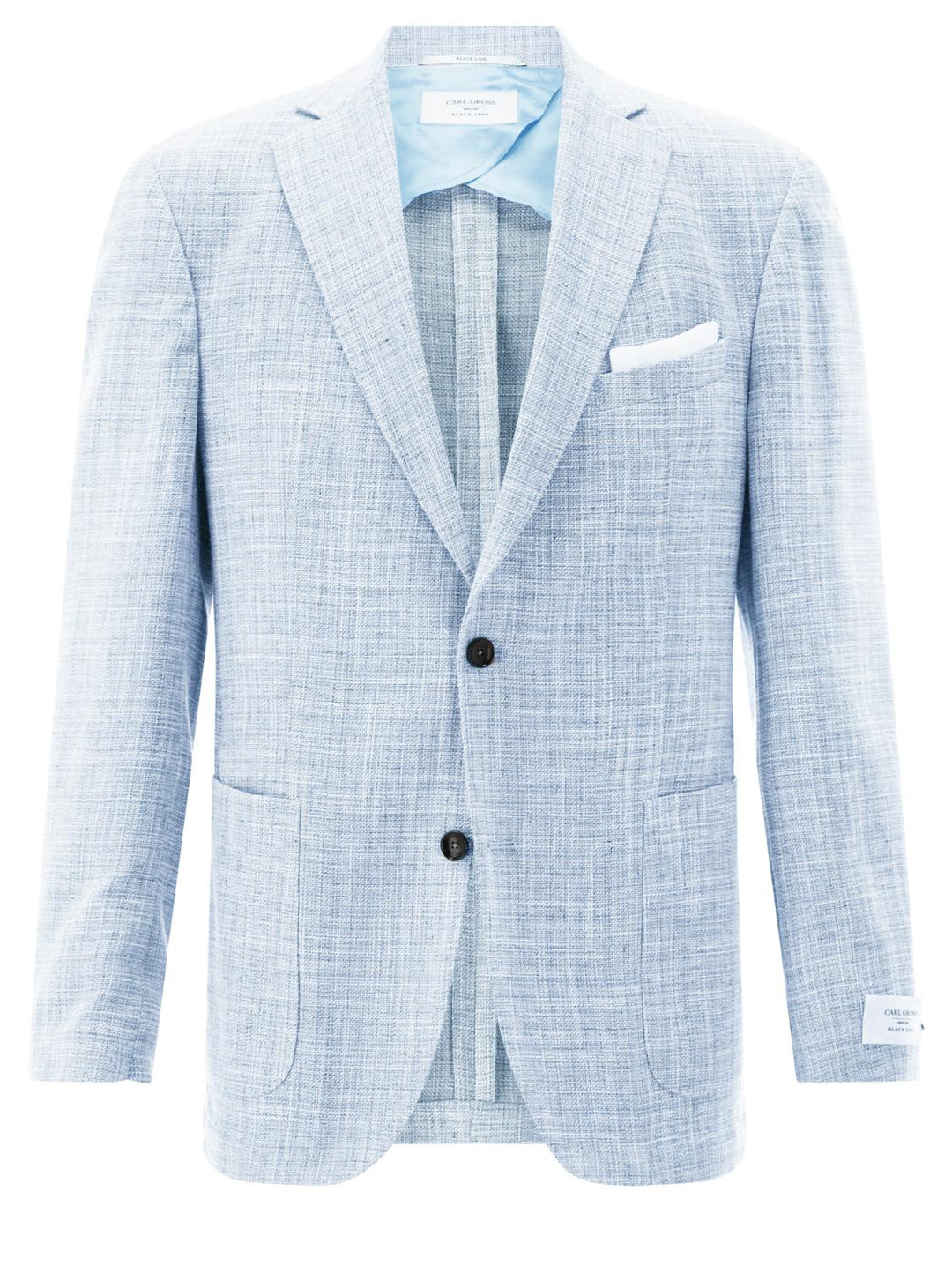 Carl Gross colbert FERRO SV-60% linnen, 40% wol-HEREN PAKKEN & COLBERTS-Blauw