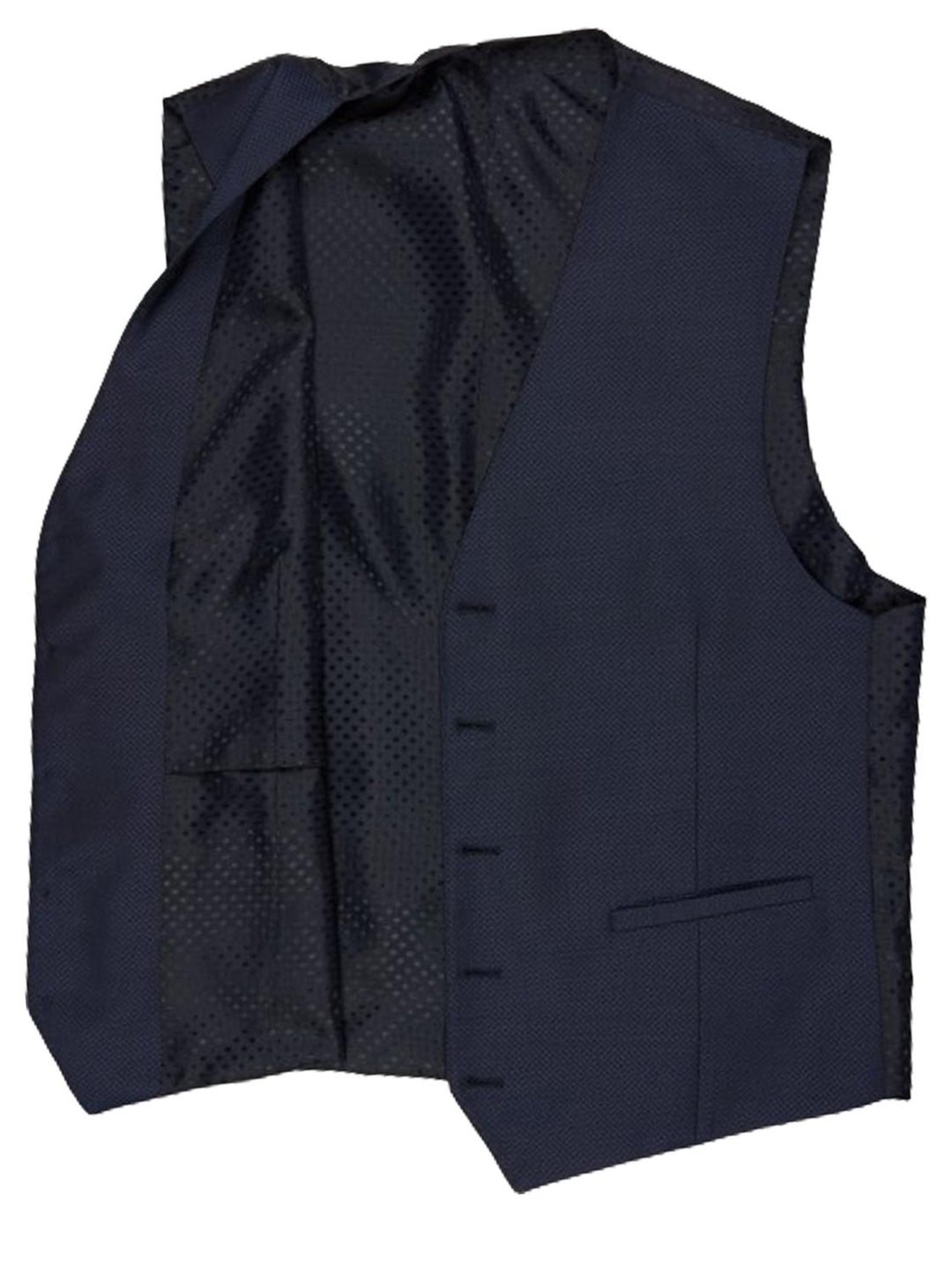 Carl Gross gilet-100% viscose<br />100% scheerwol-HEREN PAKKEN & COLBERTS-Blauw