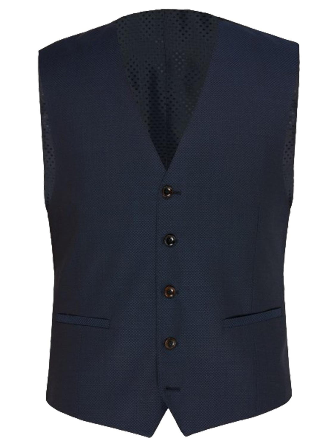 Carl Gross gilet-100% viscose<br />100% scheerwol-HEREN PAKKEN & COLBERTS-Blauw