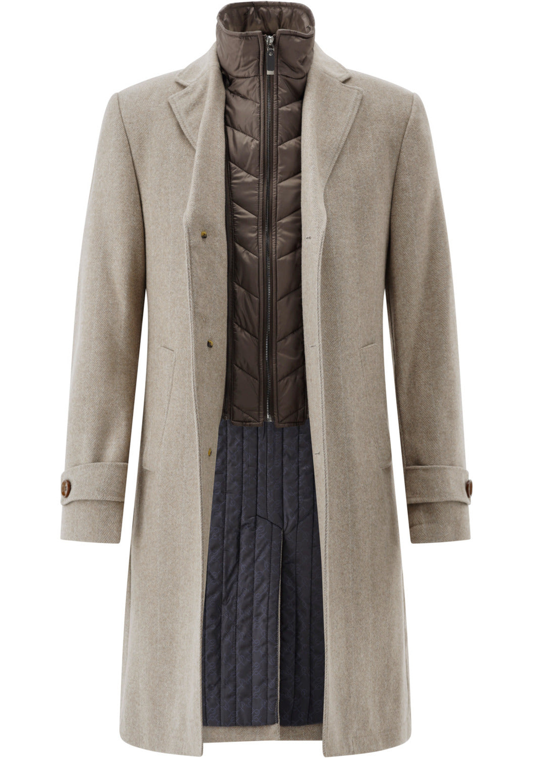 Carl Gross Jas Raxton – Beige-70% Polyesther-termic, 20% wol, 10% AF-HEREN JASSEN & JACKS-Beige