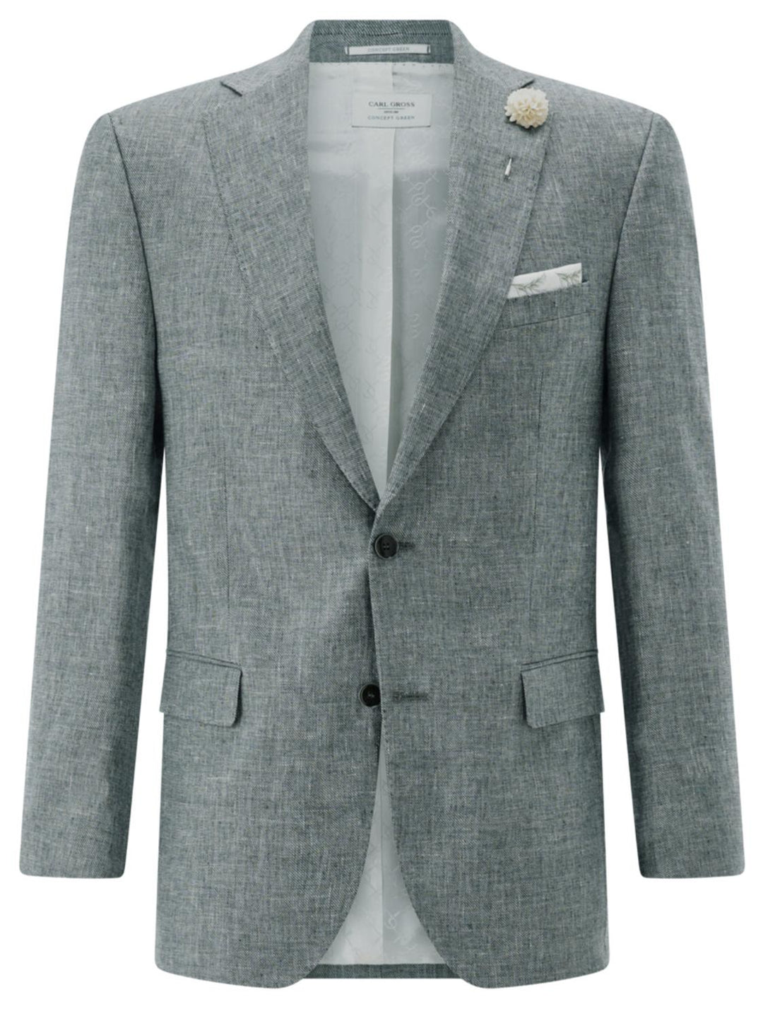 Carl Gross Tannon-G SV-42% linnen, 22% polyester, 20% wol, 16% viskose-HEREN PAKKEN & COLBERTS-Groen