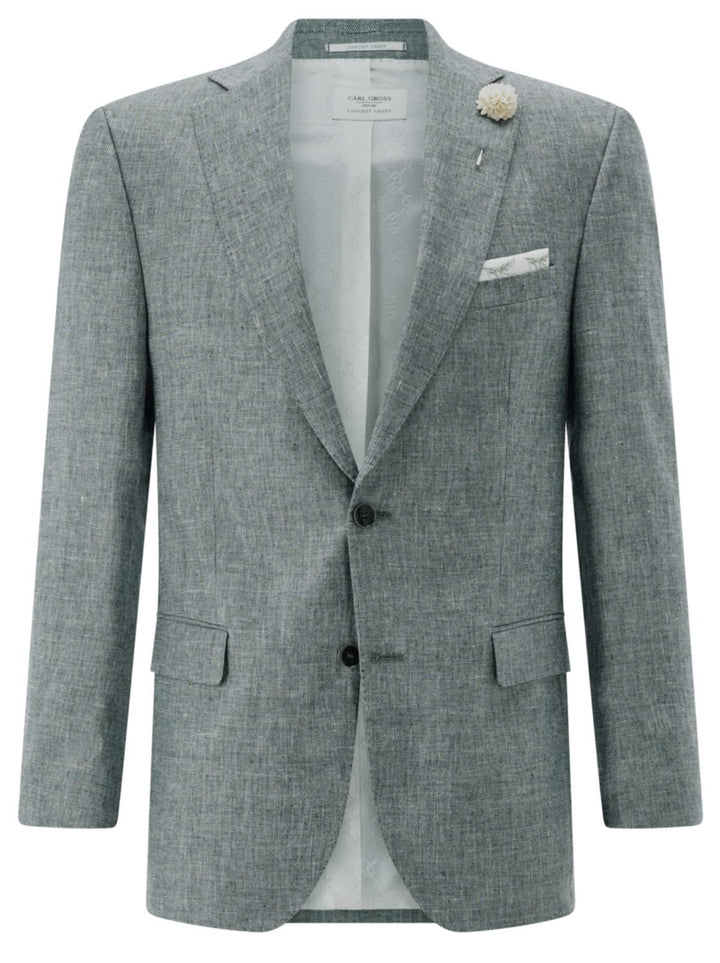Carl Gross Tannon-G SV-42% linnen, 22% polyester, 20% wol, 16% viskose-HEREN PAKKEN & COLBERTS-Groen