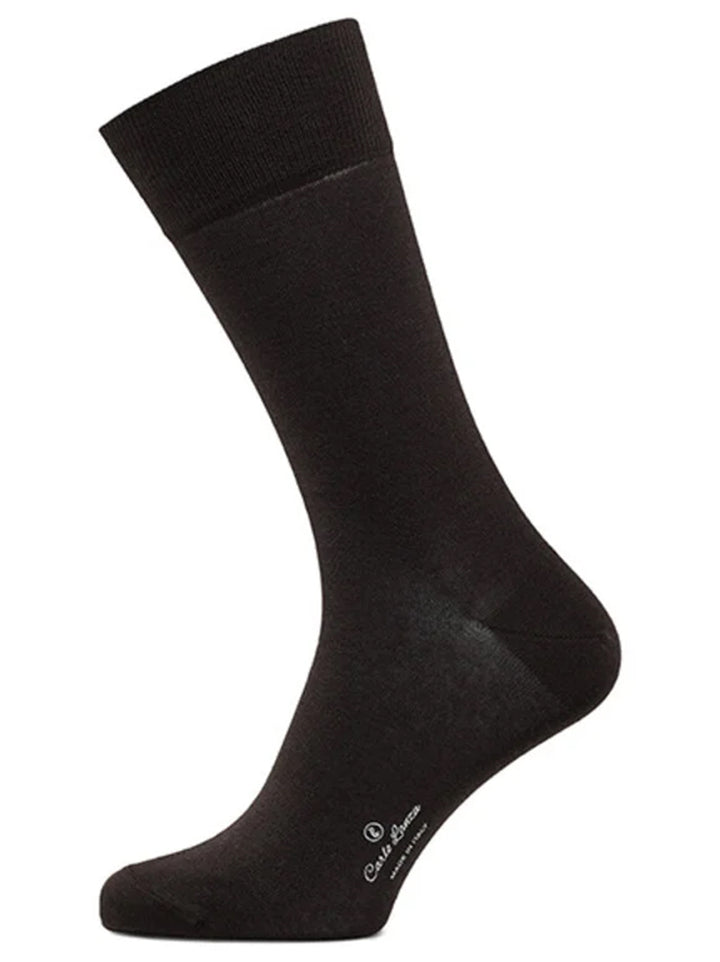 Carlo Lanza donkerbruine sokken-80% Egyptisch katoen | 16% Polyamide | 4% Elasthan-HEREN ONDER- EN BADMODE-Bruin