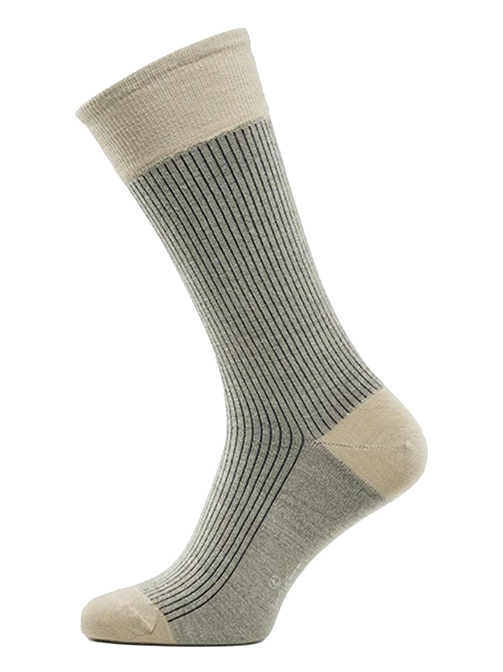 Carlo Lanza Heren Sokken – Beige-70% merino wol, 27% polyamide, 3% elasthaan-HEREN ONDER- EN BADMODE-Beige