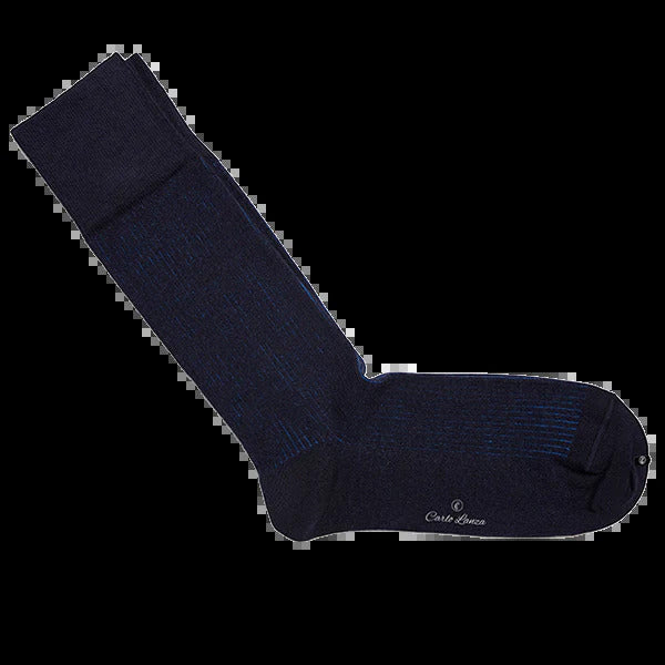 Carlo Lanza Heren Sokken – Blauw-70% merino wol, 27% polyamide, 3% elasthaan-HEREN ONDER- EN BADMODE-Blauw