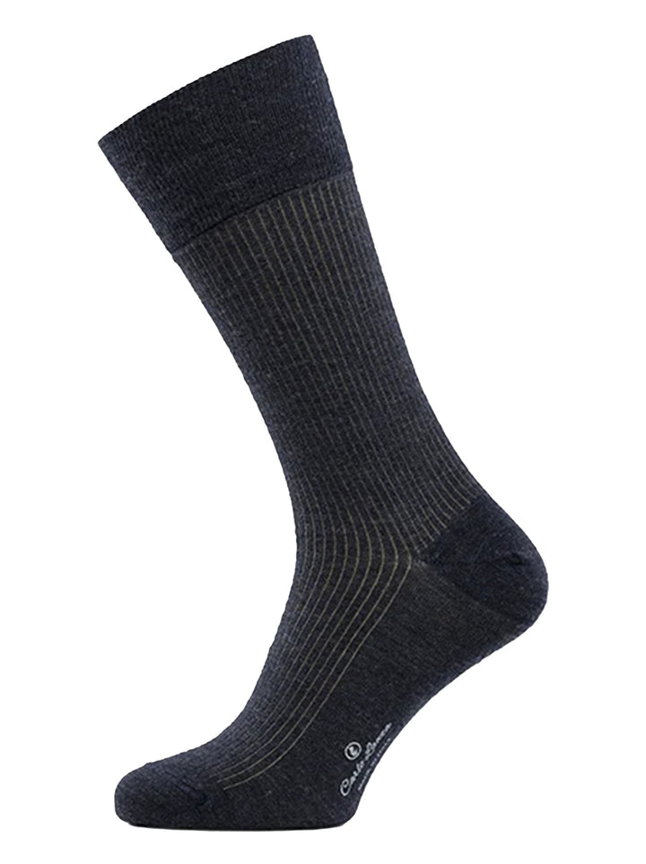 Carlo Lanza Heren Sokken – Donkerblauw-70% merino wol, 27% polyamide, 3% elasthaan-HEREN ONDER- EN BADMODE-Blauw