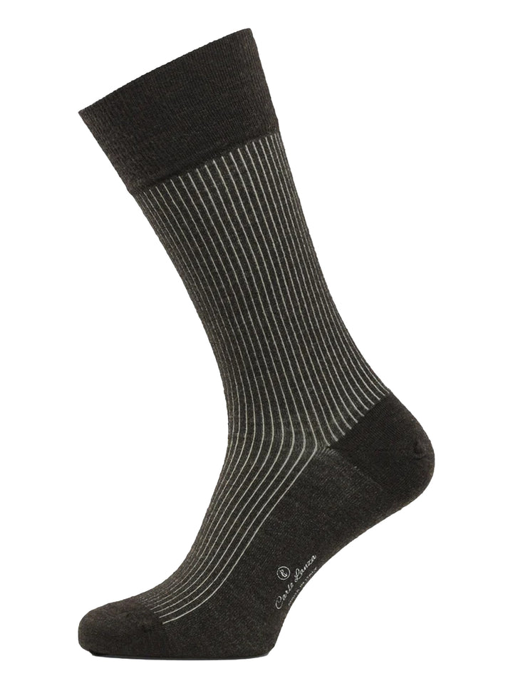 Carlo Lanza Heren Sokken – Donkerbruin-70% merino wol, 27% polyamide, 3% elasthaan-HEREN ONDER- EN BADMODE-Bruin