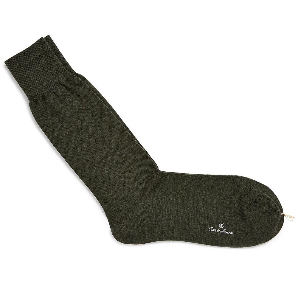 Carlo Lanza Heren Sokken – Groen-70% merino wol, 27% polyamide, 3% elasthaan-HEREN ONDER- EN BADMODE-Groen