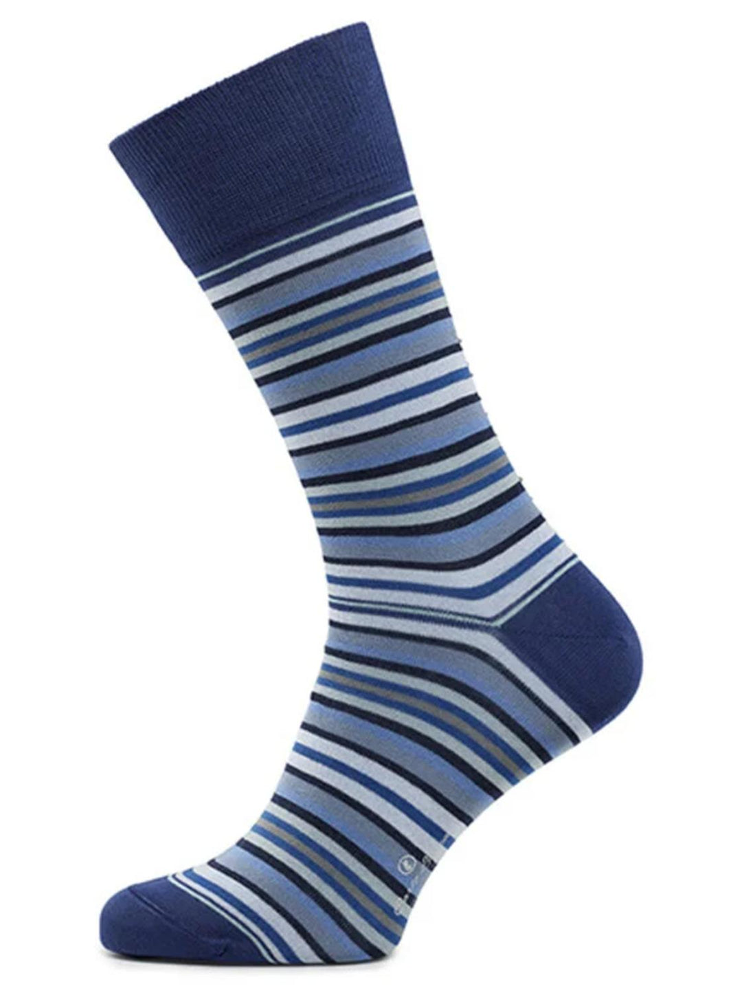 Carlo Lanza sokken blauwe streep-80% katoen, 15% polyamide, 5% elasthaan-HEREN ONDER- EN BADMODE-Blauw